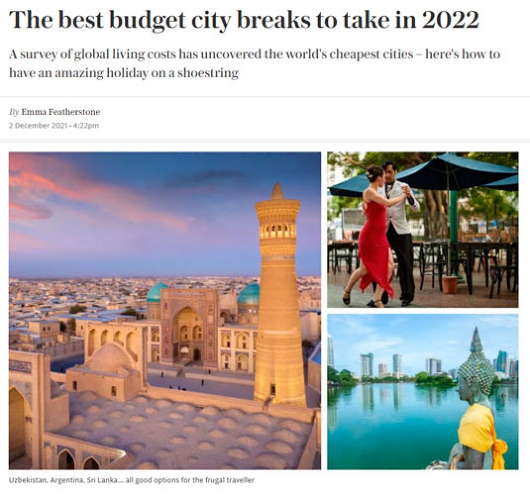 Ташкент - самый бюджетный город мира для туризма в 2022 году 